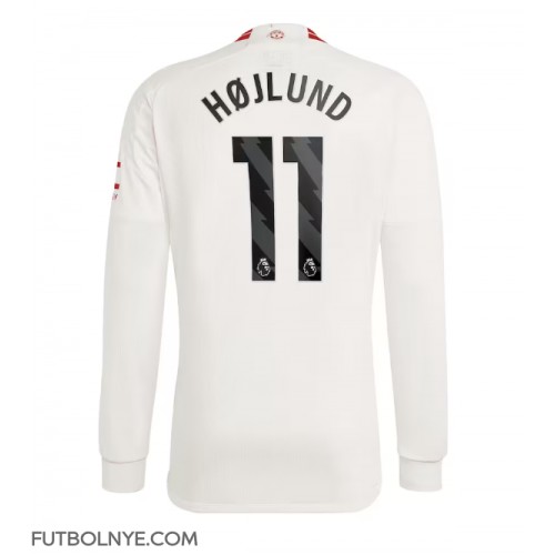 Camiseta Manchester United Rasmus Hojlund #11 Tercera Equipación 2023-24 manga larga